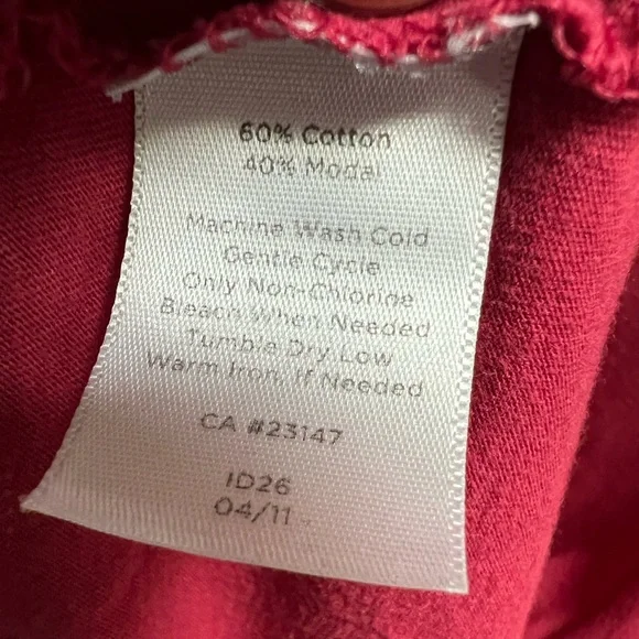 Talbots- Red Women’s Shirt, 3/4 length sleeve, cable neck braid, Size1X - Picture 4 of 4